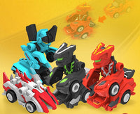 Creative Jumping Warrior Deformation Battle Toy Car Bounce Transformation Robot New Anime PVC Action Figures Boys Toys Game Set