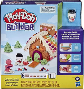 Play-Doh Builder Gingerbread House Toy Building Kit for Kids 5 Years and Up with 6 Non-Toxic Play-Doh Colors - Easy to Build DIY Craft Set