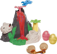 Play-Doh Slime Dino Crew Lava Bones Island Volcano Playset with HydroGlitz Eggs and Mix-ins, Dinosaur Toy for Kids 4 Years and Up, Non-Toxic