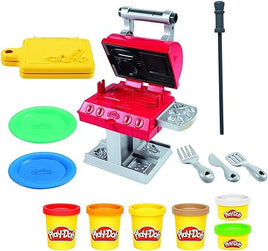 Play-Doh Kitchen Creations Grill 'n Stamp Playset for Kids 3 Years and Up with 6 Non-Toxic Modeling Compound Colors and 7 Barbecue Toy Accessories