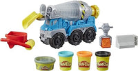 Play-Doh Wheels Cement Truck Toy for Kids Ages 3 & Up with Non-Toxic Cement-Colored Buildin' Compound Plus 3 Colors