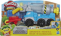 Play-Doh Wheels Cement Truck Toy for Kids Ages 3 & Up with Non-Toxic Cement-Colored Buildin' Compound Plus 3 Colors